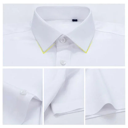 Premium Men's Ultra-Stretch Slim-fit Shirt - High-Quality Silky Business Formal Long-Sleeve Shirt for Social and Casual Wear