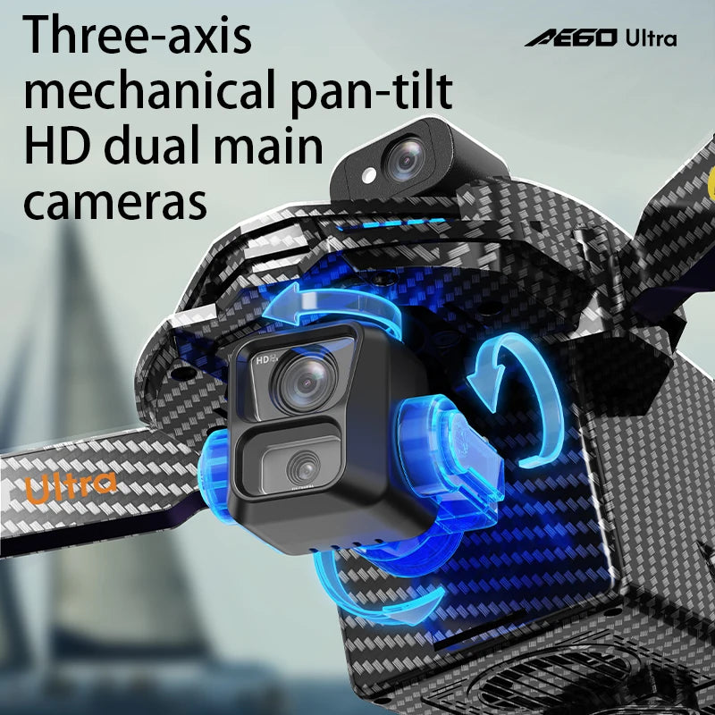 New AE60 Profesional GPS Drone With 8K Camera 3-Axis Gimbal 5G WiFi Brushless RC Quadcopter Screen Control Airdrop Security Dron