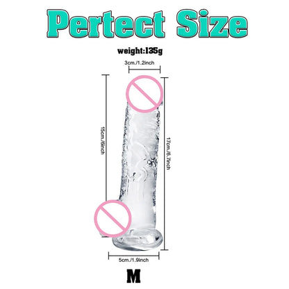 Realistic Big Dick Jelly Women Gay Penetration Vagina Anal Huge Dildo Clitoris Vaginal Masturbators 4 Size Penis Sexy Adult Toys
