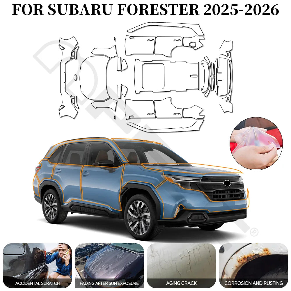 9Mil For Subaru Forester 2025-2026 PPF TPU Pre-cut Paint Protection Film Anti-Scratch Invisible Clear Resistant Car Wrap Film