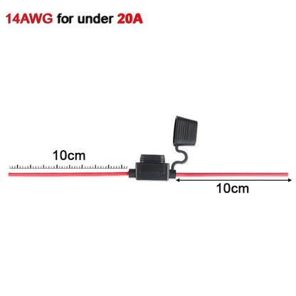 5pcs10A 20A 30A 50A fuse Power Socket Waterproof Mini Small Medium Auto Fuse Holder 16/14/12/10AWG Car Blade Fuse wire cable