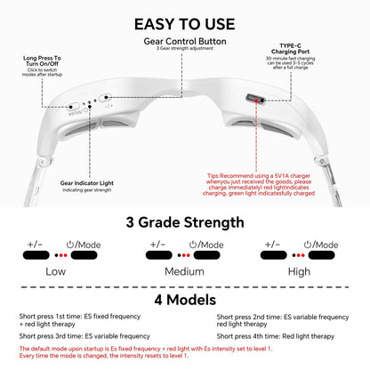 EMS Eye Massager, Portable Home Use Eye Massager With Ergonomic Design, Health Eye CareDevice, Ideal Gift For Friends And Girlfr