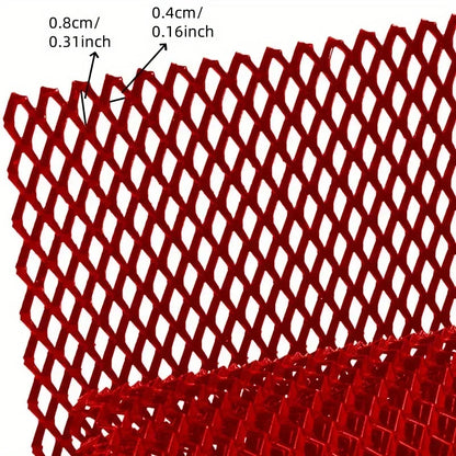 Diamond Pattern Red Blue Universal Car Grille 33x100cm Aluminum Mesh for DIY Cutting and Vehicle Modification