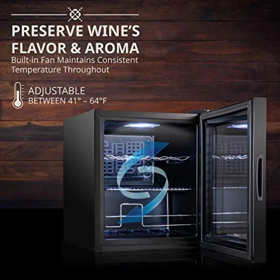 12 Bottle Compressor Wine Cooler Refrigerator w/Lock Freestanding Wine Cellar for Red, White, Champagne, Sparkling Stainless St
