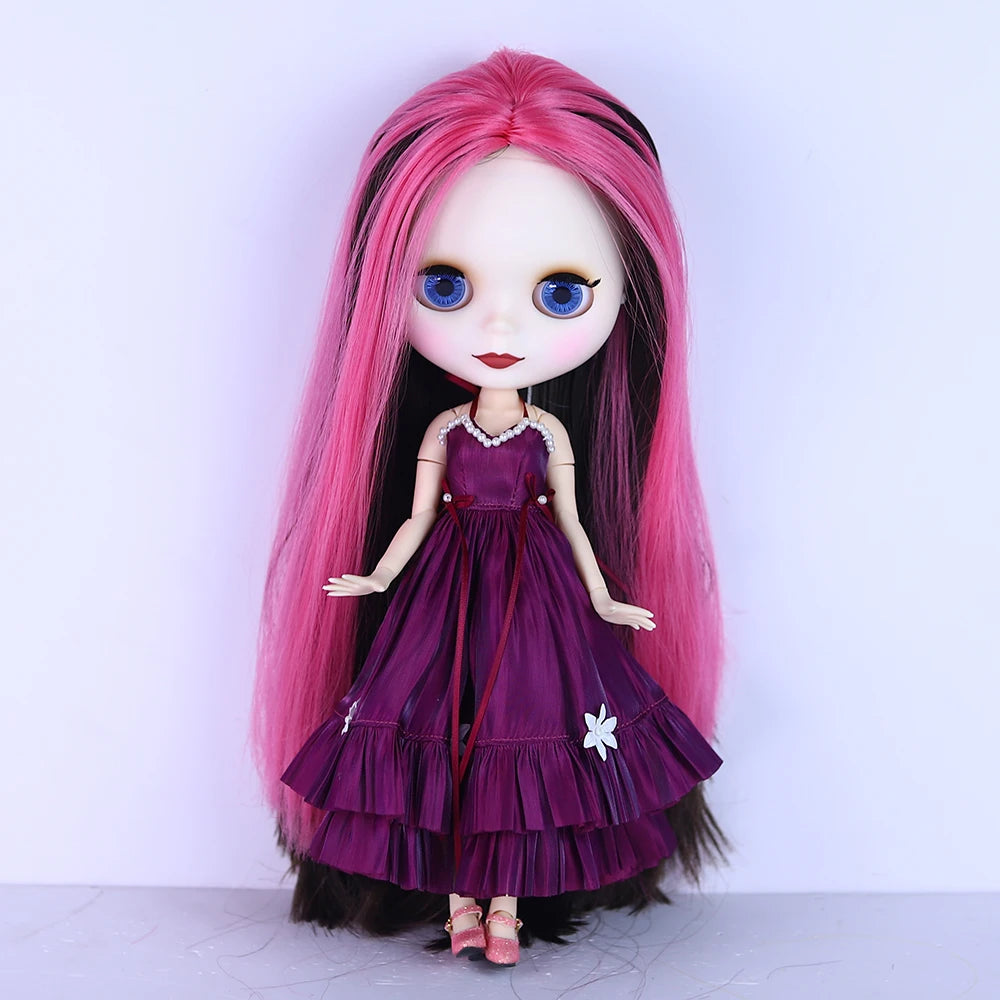 ICY DBS Blyth doll 1/6 bjd Red and Black hair series dolls nude joint body for girl gift