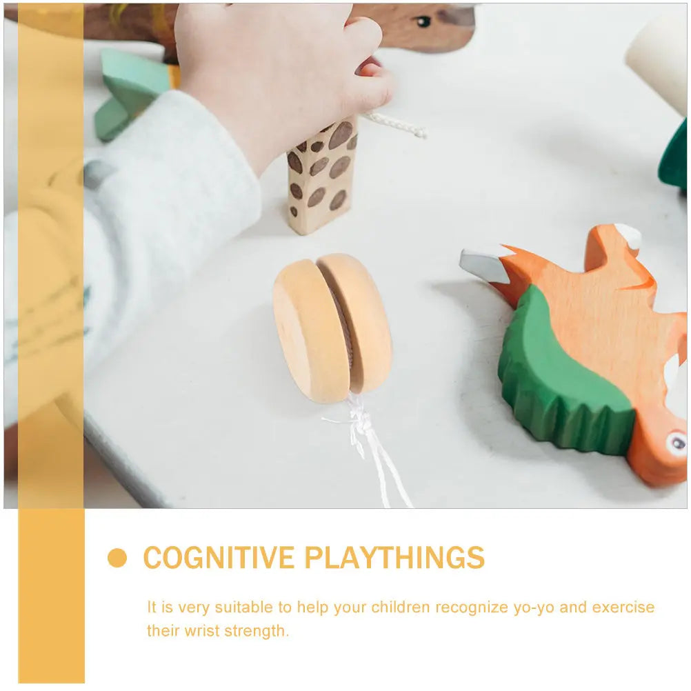 12Pcs Hand Paintable Wooden Yo-Yo Balls Childrens Craft Activity Set for Drawing Fun Develops Wrist Strength Cognitive Skills