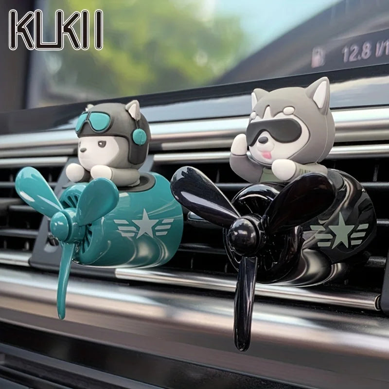 Cool Fun Rotate Propeller Husky dog pilot car air freshener vent perfume decorations accsesories fragrance diffuser ornament men