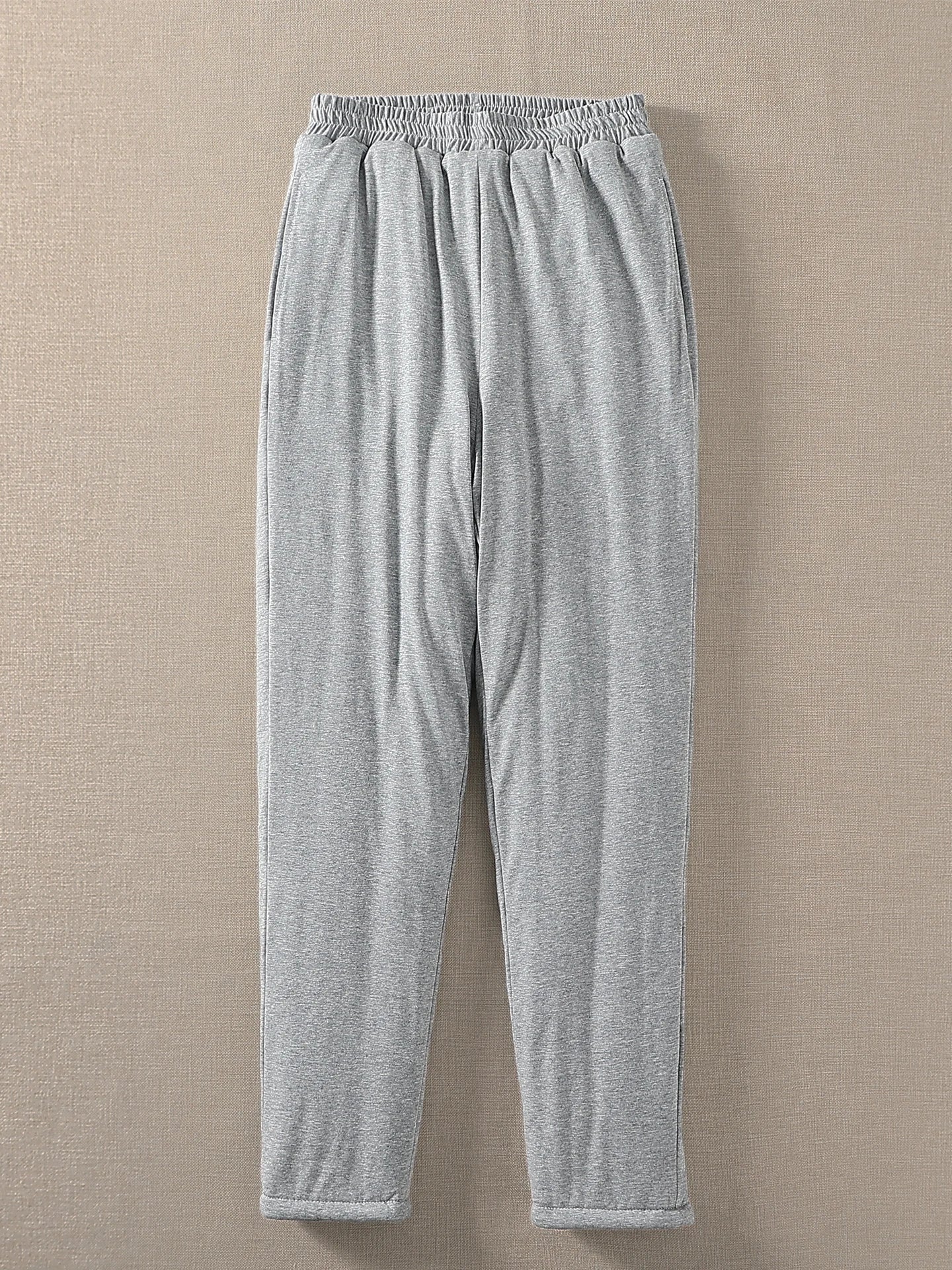 Pure Cotton High Waist Thickened Long Pants Men Women Adult Autumn Winter Warm Underwear Fleece Lined Straight Leg Trousers