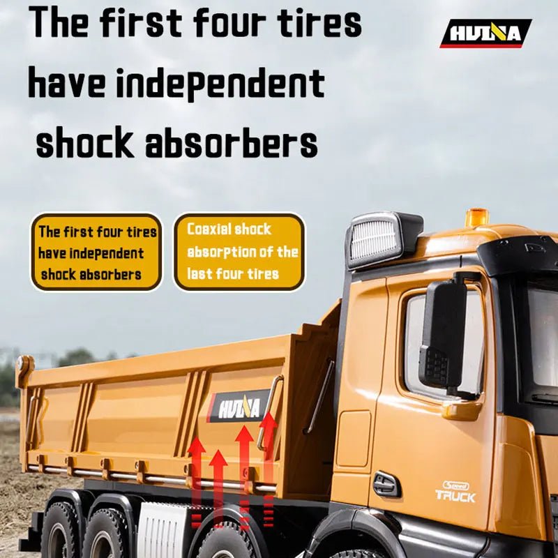 Huina 1536 Rc Legering Dump Truck 1:18 Engineering Voertuig Heftruck Zware Tractor Afstandsbediening Auto Speelgoed Voor Jongens