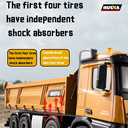 Huina 1536 Rc Legering Dump Truck 1:18 Engineering Voertuig Heftruck Zware Tractor Afstandsbediening Auto Speelgoed Voor Jongens