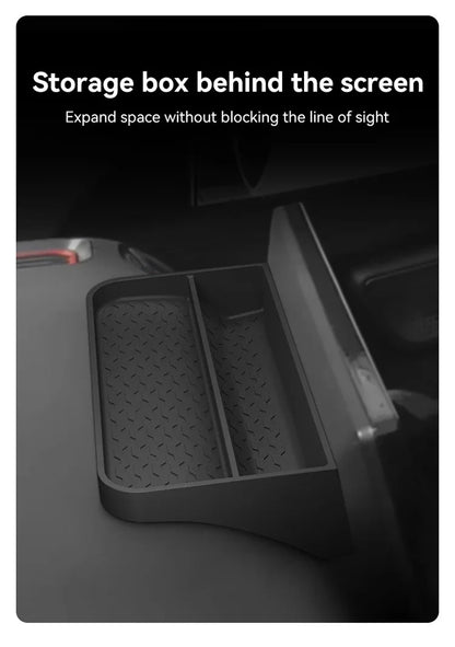 For BYD Shark 6 2024 2025 Car Behind Instrument Screen Silicone Storage Box Phone Holder Anti-slip Organizer Box Car Accessories