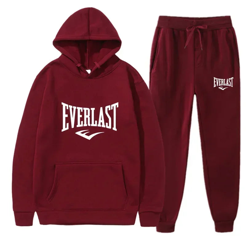 Autumn and Winter Fashion Men's Fitness Jogging Wear Casual Sportswear Suit Hooded Jumper Hoodie + Trousers Two-piece Set
