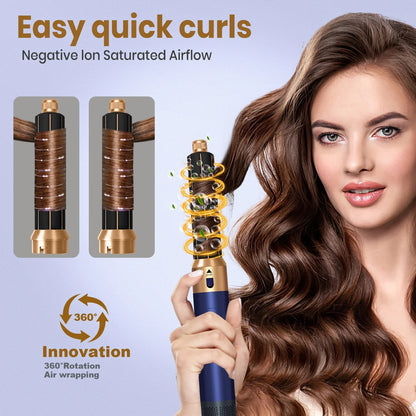 6 in 1 Hair Dryer Brush Hot Comb Set Professional Curling Iron Hair Straightener Styling Tool For Air styling Airwrap Hair Dryer