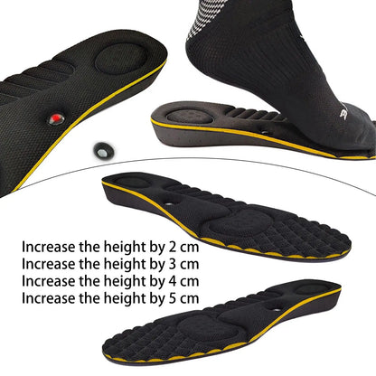 2x Massage s Foot Shoes Insert 34-43 Invisible Inner Men Arch Support Foot Massage Women Height Increase