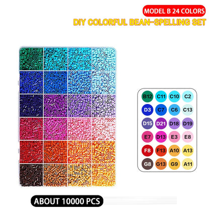 Creative Craft Kit: 24/48 Color 2.6mm Fuse Beads, Perler Iron Beads for 3D Art & DIY Projects, Educational Toy Gift for All Ages