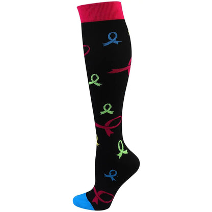 58 Styles Compression Socks 30 Mmhg Heart Star Stripe Socks New Unisex Golfs Tube Thigh Men Outdoor Long Pressure Stockings