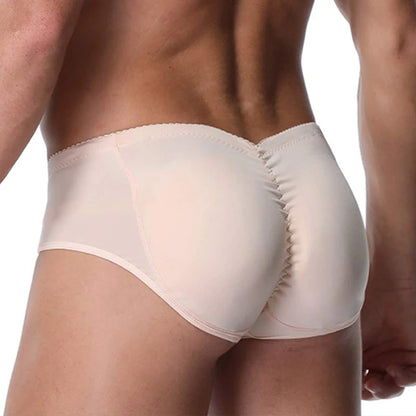 Miss Moly Mens Padded Underwear Butt Enhancer Shapewear Sexy Butt Lifter Boxers with Detachable Pads Soft Breathable Underwear