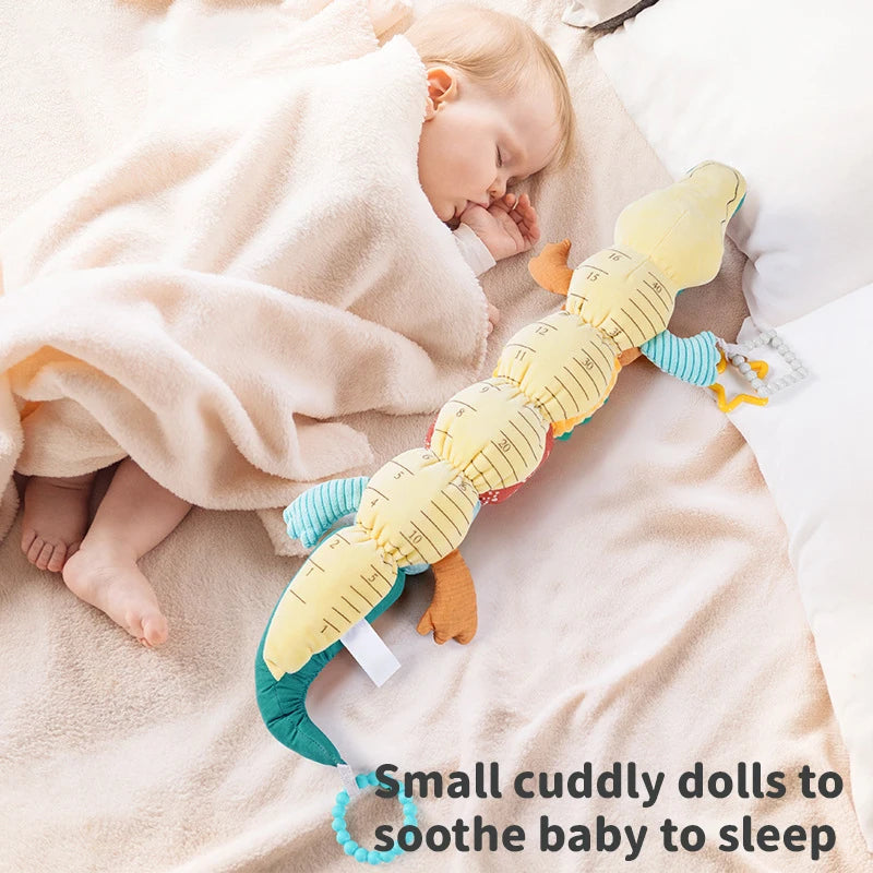 Plush Crocodile Baby Rattle Toy - Stuffed Soft Animal Sensory Infant Educational Interactive Activity Toy