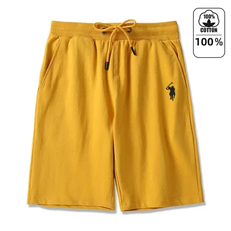 100%pure cotton high-end brand men's shorts summer fashion pony embroidery Paul breathable casual pants beach pants sports pants