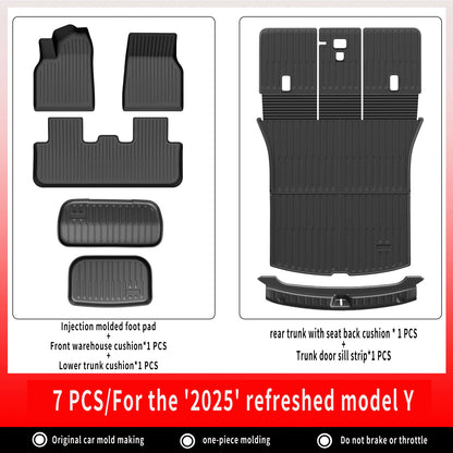 TPE Car Floor Mats For New Tesla Model Y 2025 Juniper Luggage Mat Set Waterproof Anti-slip Trunk Mats Floor Liner Backrest Mats