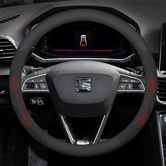 Applicable to SEAT Leon Ibiza FR 2 Ateca Arona Exeo Arosa Tarraco Mii. Breathable perforatedcar steering wheel cover. Automotive