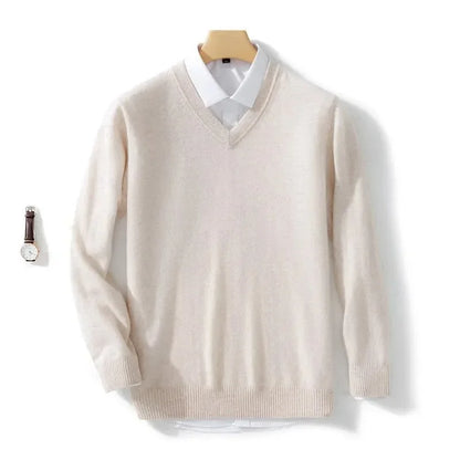 Men's Wool Cashmere Sweater O-Neck Pullovers Knitted Sweaters Autumn Winter Long Sleeve High-End Jumpers Tops Knitwear Male 3XL