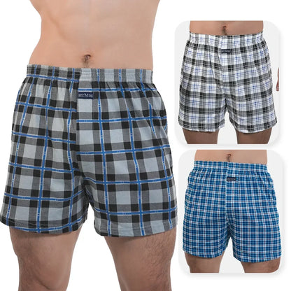 3pcs Mens High Waist Boxers Briefs 100% Cotton Plus Size Sleepwear Elastic Waistband Lounge ARO Pants Home Wear Comfort 50-140kg