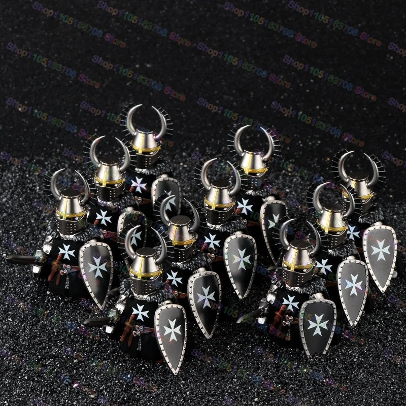 Medieval Knights Building Blocks Warrior Soldiers Crusaders Hospital Teutonic Knight Legion Figures Block Toys Accessories