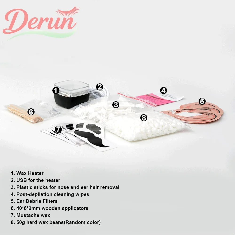 USB Mini Wax Heating Machine Wax Heater Kit  Melting Warmer Pot for Lips Eyebrow Nose Ear  Hair Remova For Men and Women
