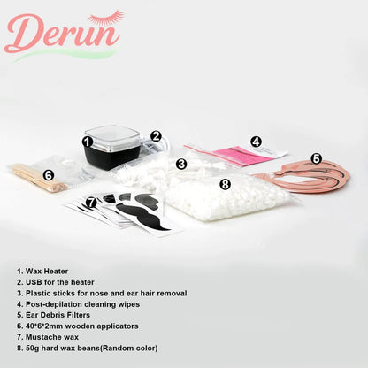 USB Mini Wax Heating Machine Wax Heater Kit  Melting Warmer Pot for Lips Eyebrow Nose Ear  Hair Remova For Men and Women