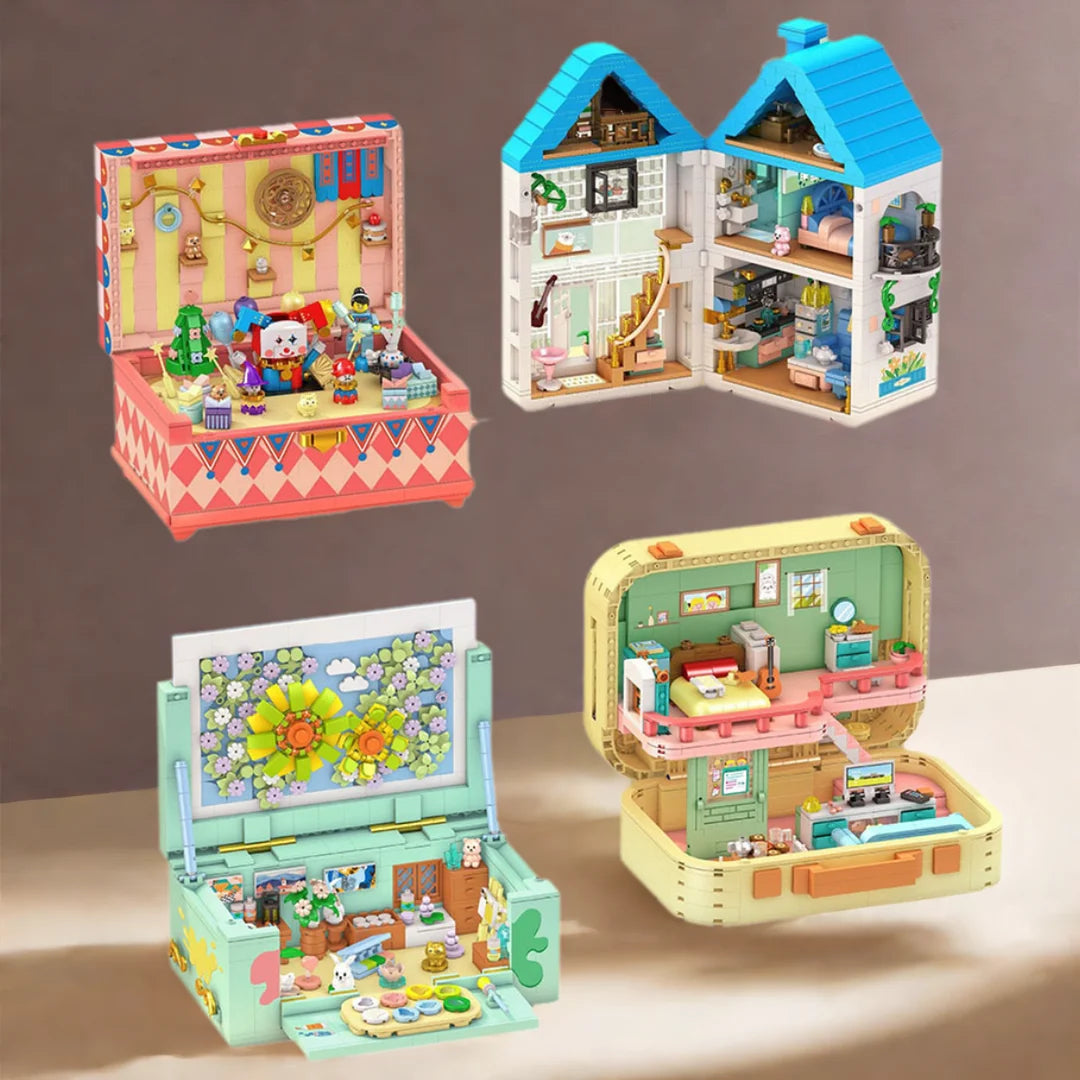 Secret Box Streetscape Mini Diamond Building Block Villa Art Studio Room Circus Building Brick City Street View Creative Toy