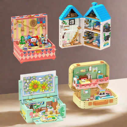 Secret Box Streetscape Mini Diamond Building Block Villa Art Studio Room Circus Building Brick City Street View Creative Toy