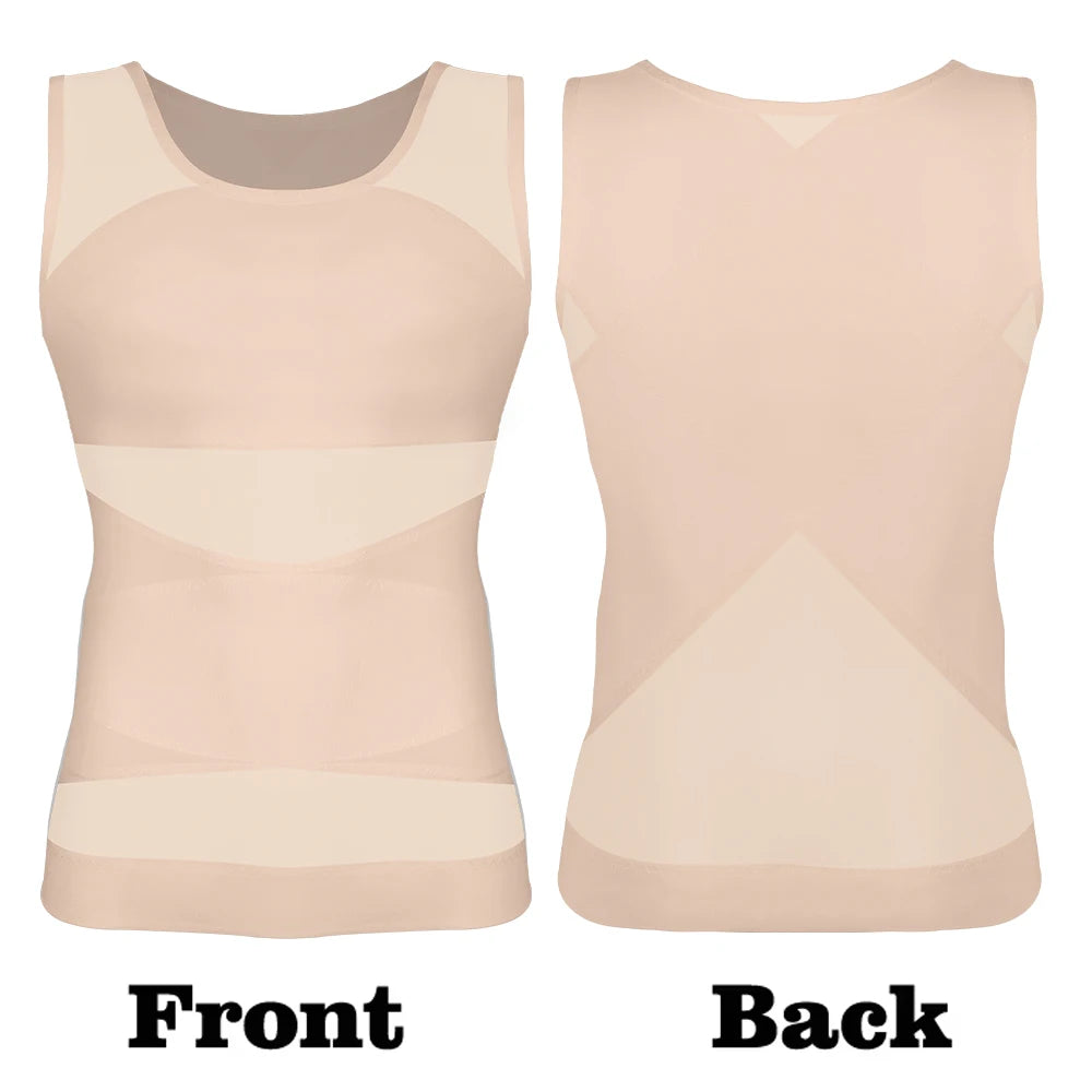 Men Body Toning Vest Slimming Body Shaper Corrective Posture Belly Control Compression Shirt Modeling Underwear Corset
