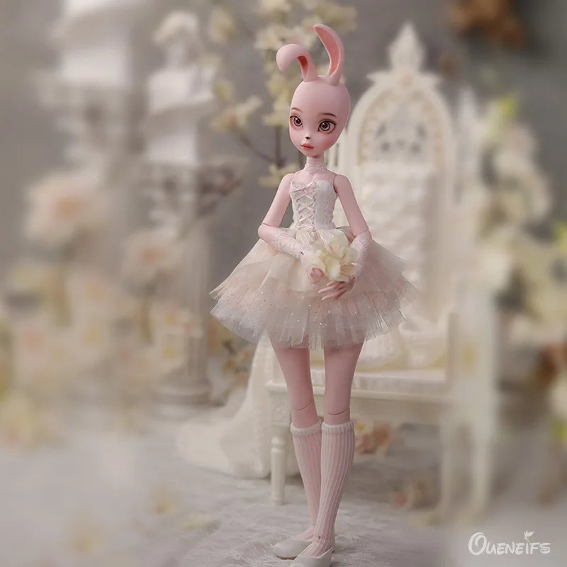 1/4 BJD Doll Kacey Upright And Floppy Ears  Cute Bunny Toys Pure Handicraft Art Ball Jointed Doll