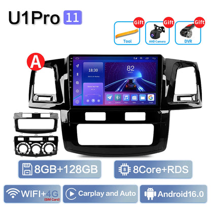 For Toyota Fortuner HILUX Revo Vigo 2007-2015 Multimedia Video Player Stereo GPS Android 16 2din Carplay Car Radio