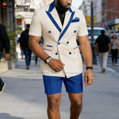 Summer Casual Outfits For Men Birthday Banquet Custom High Quality Blazer Pants 2 Pieces Evening Dinner Fashion Suit Sets