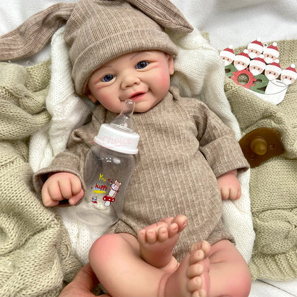 17 Inch Open Eyes Girl/Boy Full Soft Silicone Reborn Baby Realistic Veins and Capillaries Weighted Newborn Doll Collectible