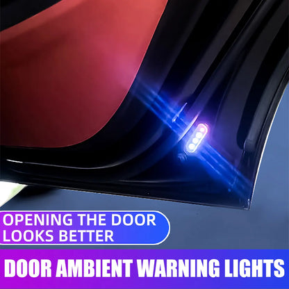 2/4pcs Car LED Door Light USB Charging Wireless Door Warning Lights Safe Anti-collision Signal Lamp Welcome Atmosphere Light