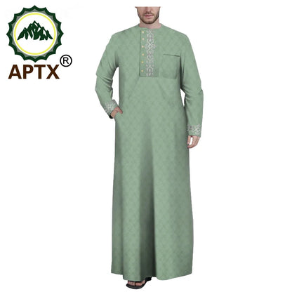 Muslim Jubba for Men Quality Thobe Tailor Made Single Breasted Loose Casual Style Long Robe for Event Wedding TA2014001