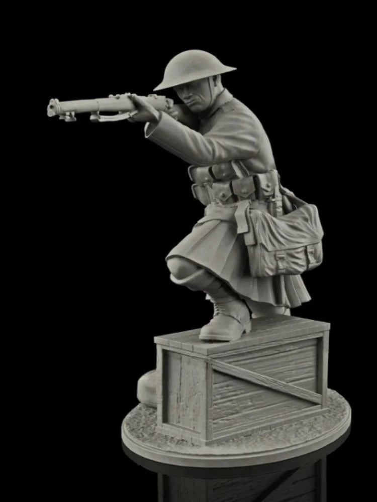 75MM Resin Figure Unpainted Model Kit, Military theme, Scottish Infantry, Unassembled and unpainted GK,