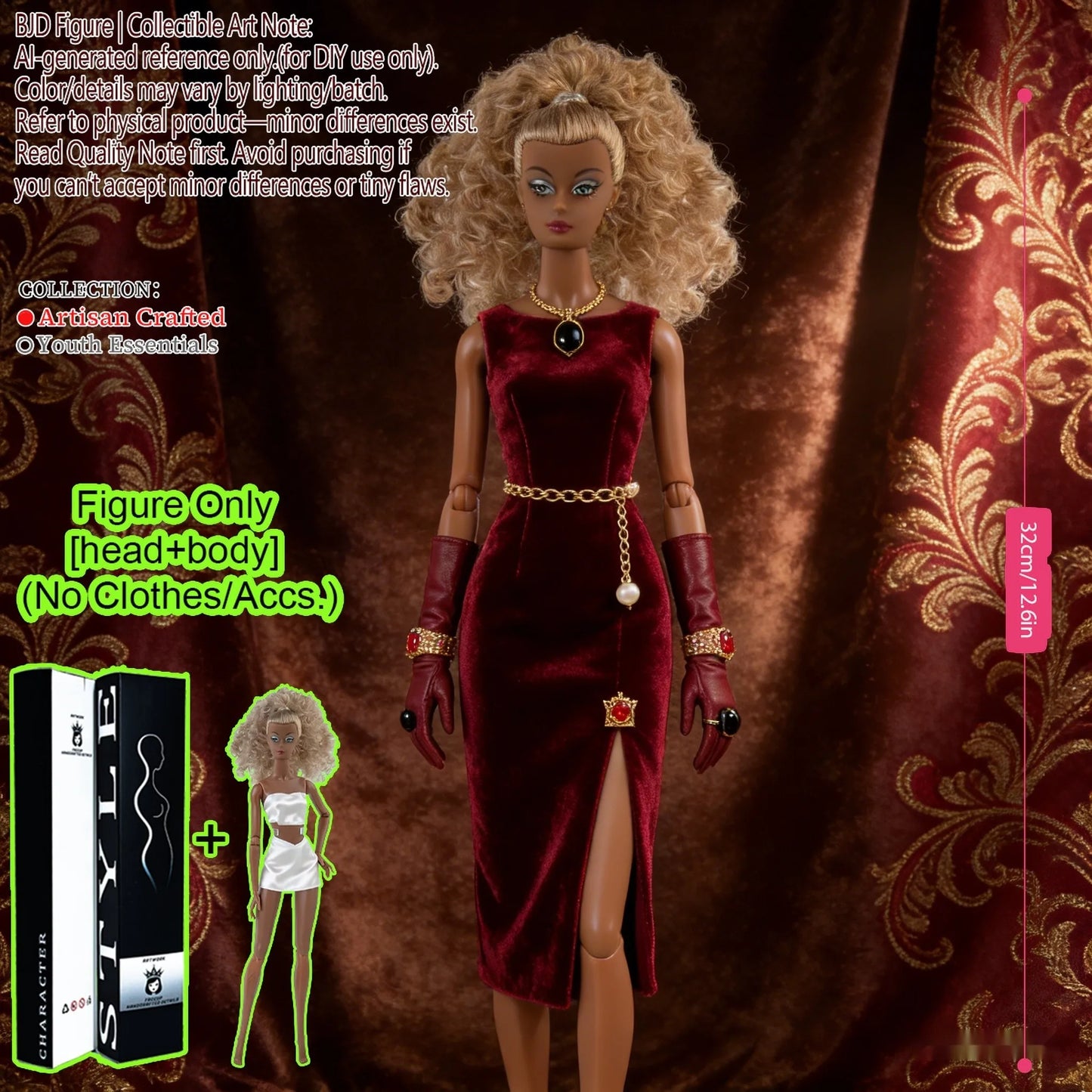 BJD MJD 1/6 Realistic Supermodel Doll 12.6 Inch Ball Jointed Articulated Posable Collectible NoClothes