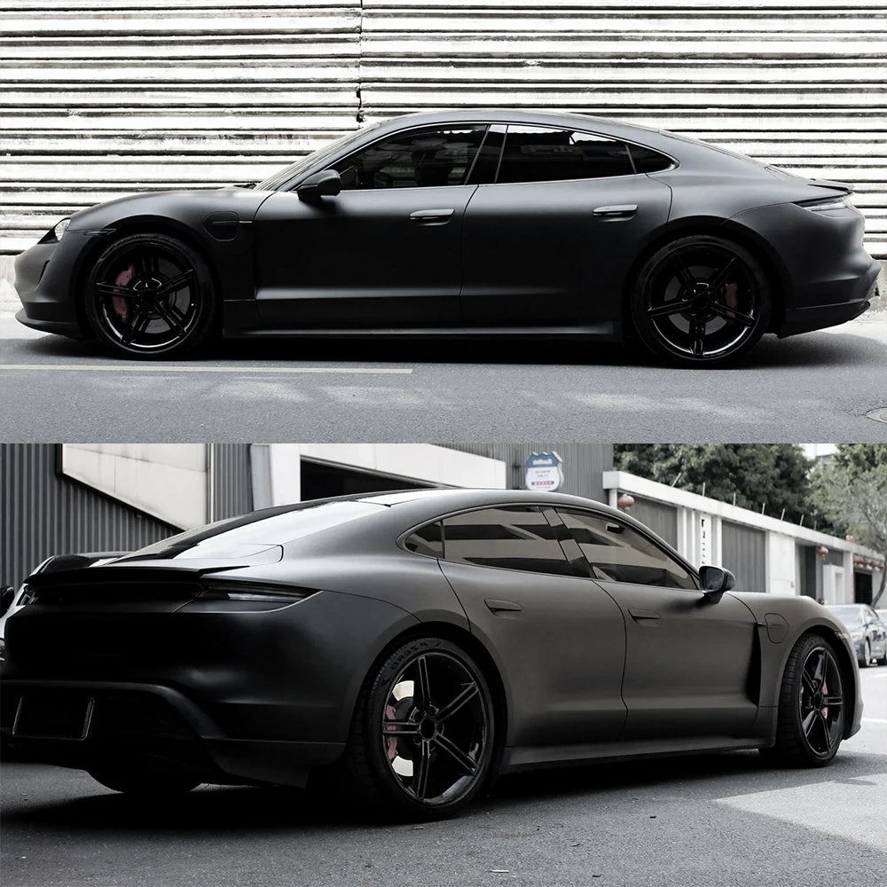 Car Vinyl Wrapping Film Extinction Black Color Change Vinyl Film PET Bubble Free Car Sticker Self Adhesive Auto Accessories