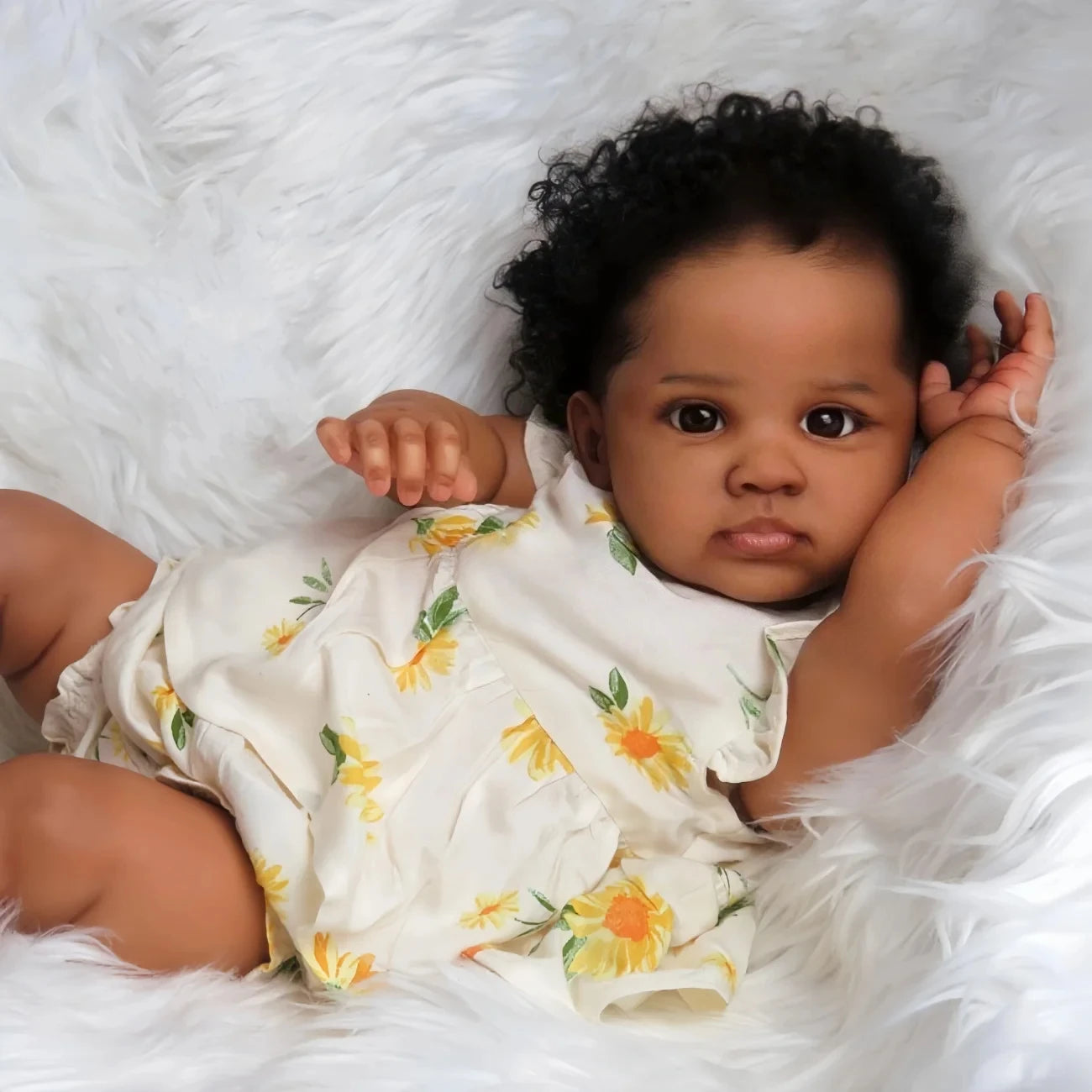 BZDOLL Cloth Body 50 CM 20 INCH  Lifelike Black Skin Reborn Baby Doll Lifelike Play House Bedtime Toy Birthday Gift For Kids