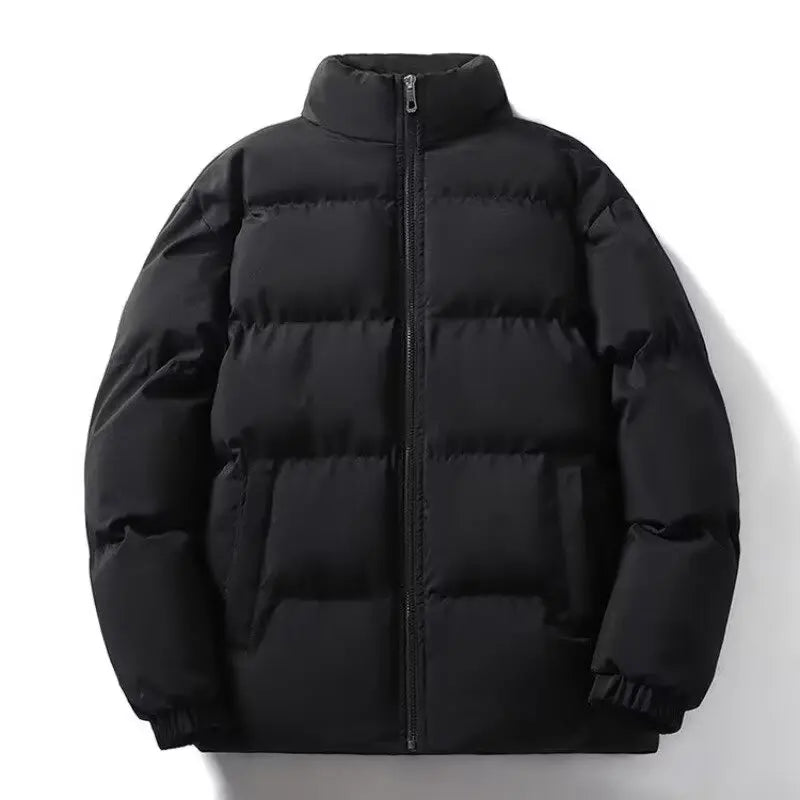 Down cotton jacket men's season new trendy brand double-sided wear stand up collar thick warm jacket plus size cotton jacket