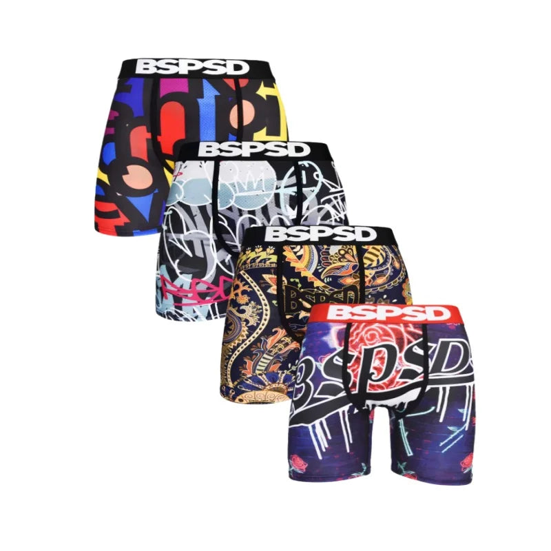 4Pcs Sexy Men's Underwear Boxers Breathable Comfortable Man Underpants Plus Size Men Panties Lingeries Boxer Briefs Mens Trunks