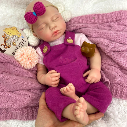 20 Inch Open Mouth Full Silicone Reborn Doll Lifelike Loulou Toy Doll Handmade Art Doll Cute Sleeping Newborn For Collection