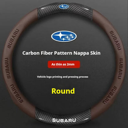 For Subaru Brz Wrx Xv Ascent Forester Outback Impreza Legacy Car AntiSlip Carbon Fiber Leather Ultrathin Steering Wheel Cover
