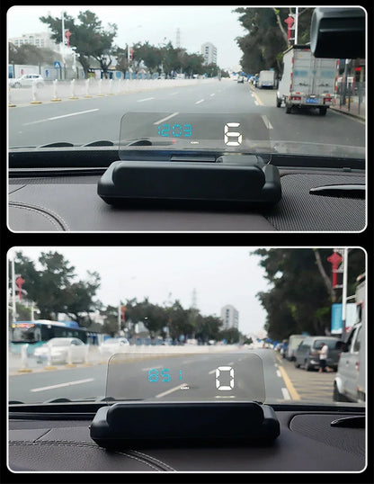 C500 BLUE OBD /T900 GPS HUD Gauge Display Car Head Up Display LCD Car Turbo Gauge Digital Odometer Universal Speed On-board Comp
