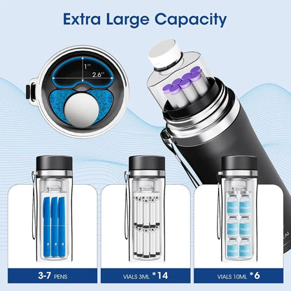 Smart Insulin Cooler Cup Portable Medical Fridge Travel Cooling Case 0-20°C Digital Temp Control for Diabetes Insulin Pens