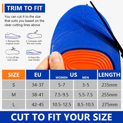 【Xxin】Elastic  Sports Insole Memory Silicone Gel Insoles Breathable Shoe Inserts Men Women Comfortable Shoe Pad Size 34-45